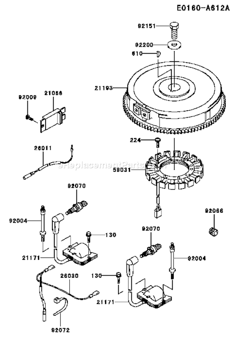 Page F Diagram and Parts List for FH641V AS04 Kawasaki Engine