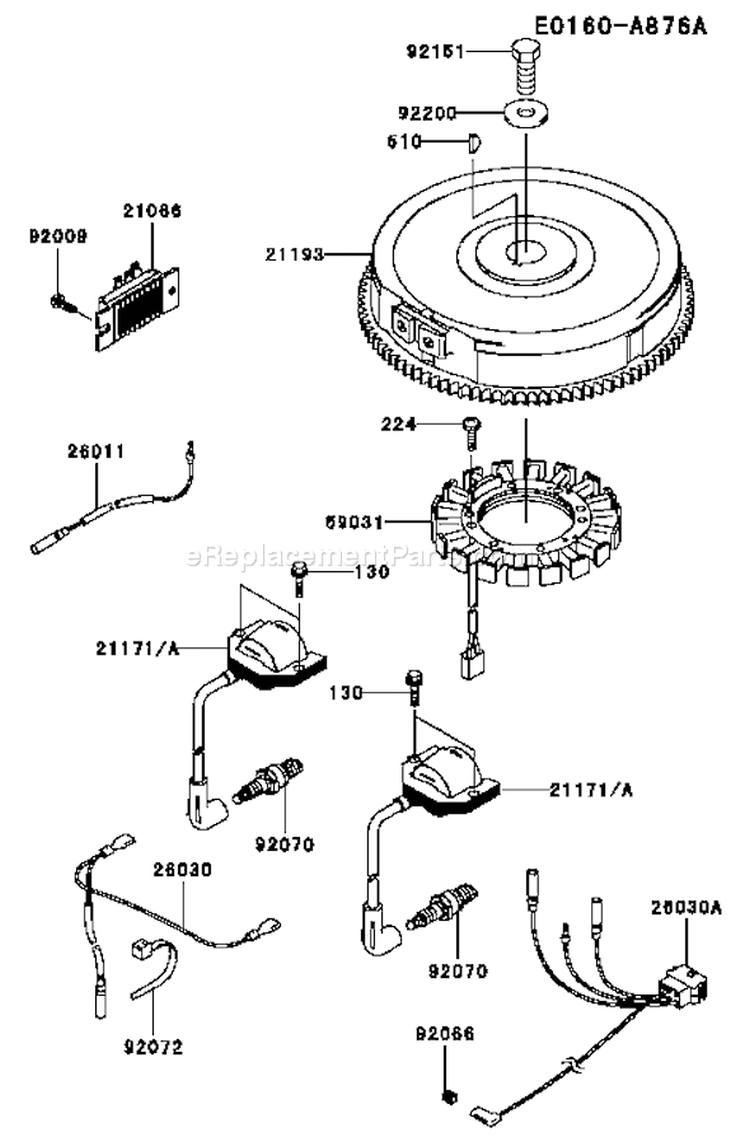 Page F Diagram and Parts List for FH641V AS20 Kawasaki Engine