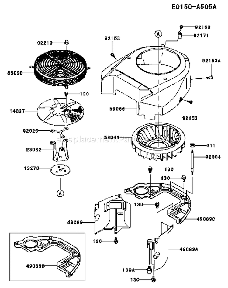 Page D Diagram and Parts List for FH641V AS21 Kawasaki Engine