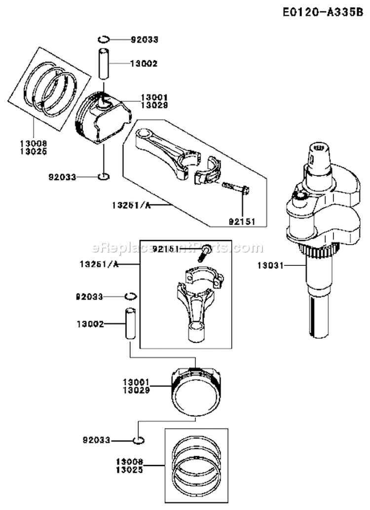 Page J Diagram and Parts List for FH641V AS31 Kawasaki Engine
