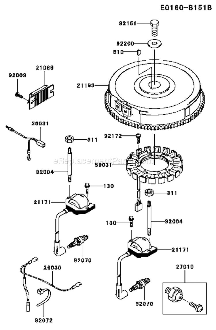 Page F Diagram and Parts List for FH641V AS31 Kawasaki Engine