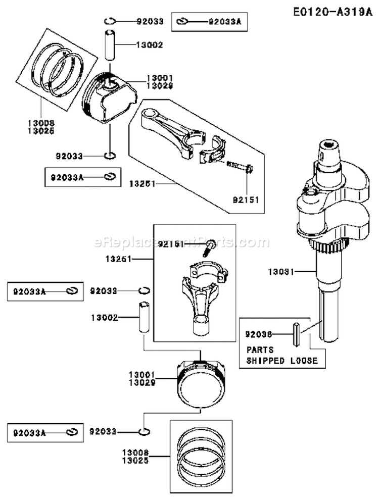 Page J Diagram and Parts List for FH641V AG80 Kawasaki Engine
