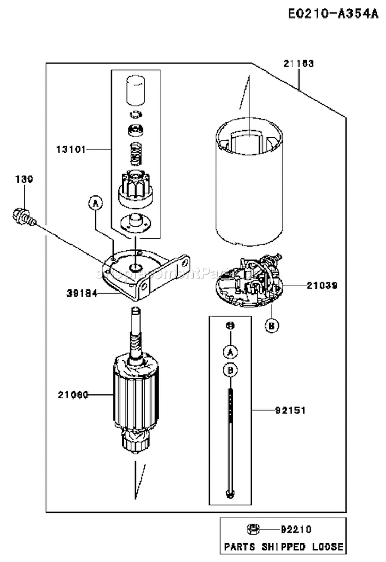 Page K Diagram and Parts List for FH641V AG80 Kawasaki Engine