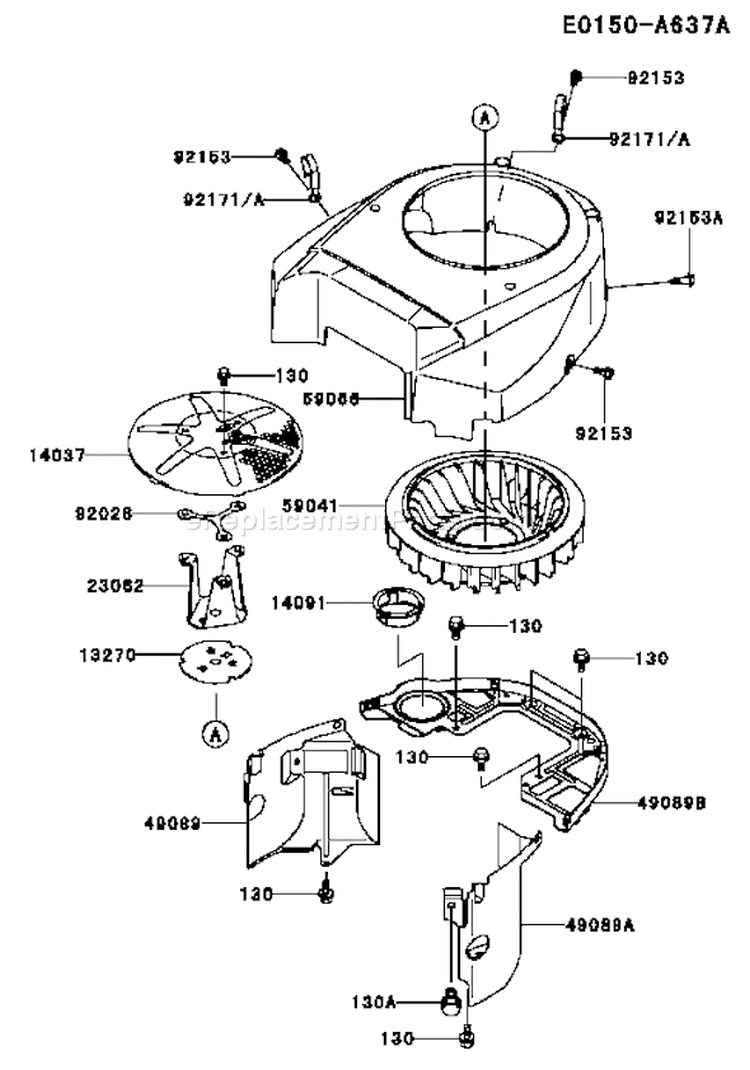 Page D Diagram and Parts List for FH641V AG80 Kawasaki Engine