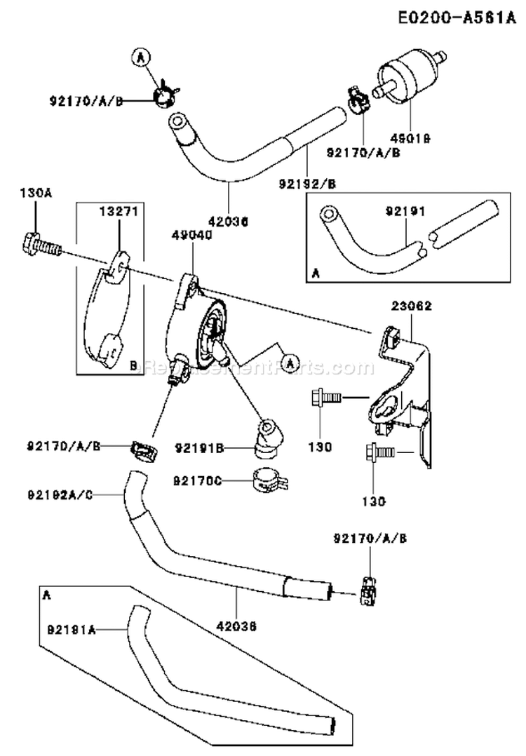 Page G Diagram and Parts List for FH641V AG80 Kawasaki Engine