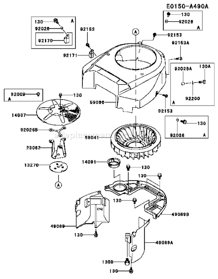 Page D Diagram and Parts List for FH641V AS15 Kawasaki Engine