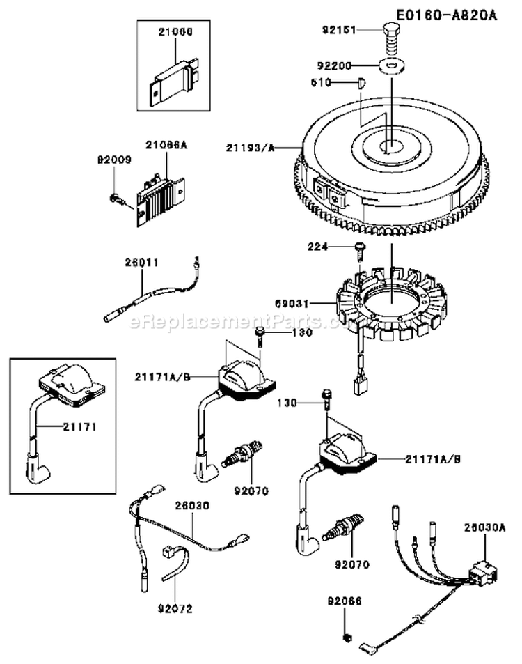 Page F Diagram and Parts List for FH641V AS15 Kawasaki Engine