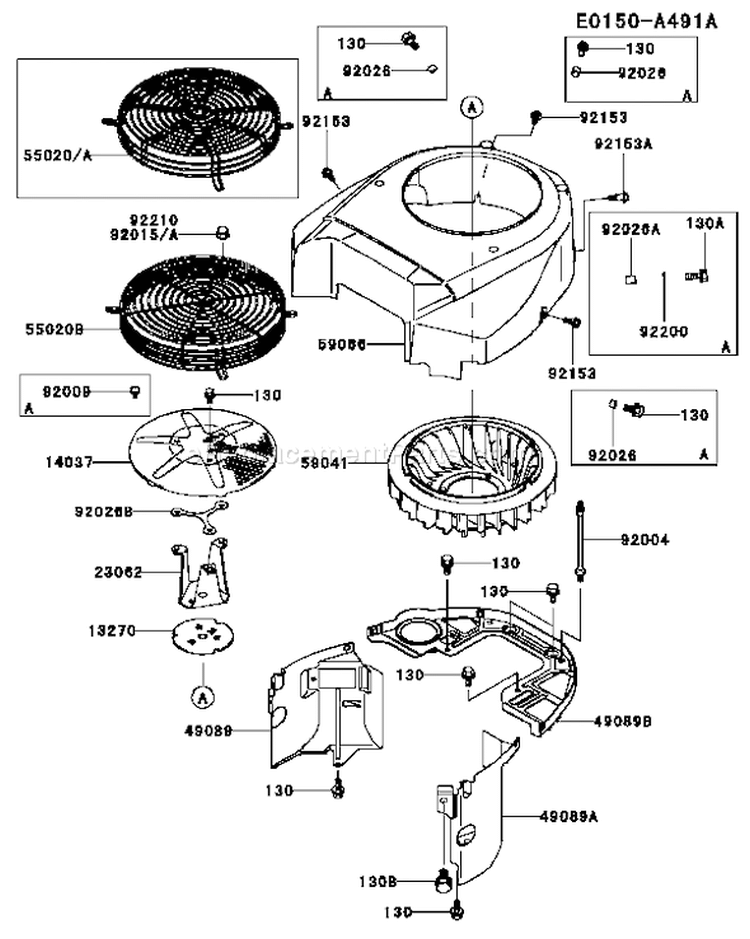 Page D Diagram and Parts List for FH641V BS18 Kawasaki Engine