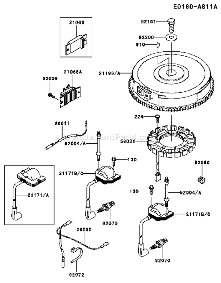 Page F Diagram and Parts List for FH601V BS21 Kawasaki Engine