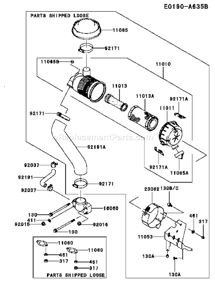 Page A Diagram and Parts List for FH601V BS29 Kawasaki Engine
