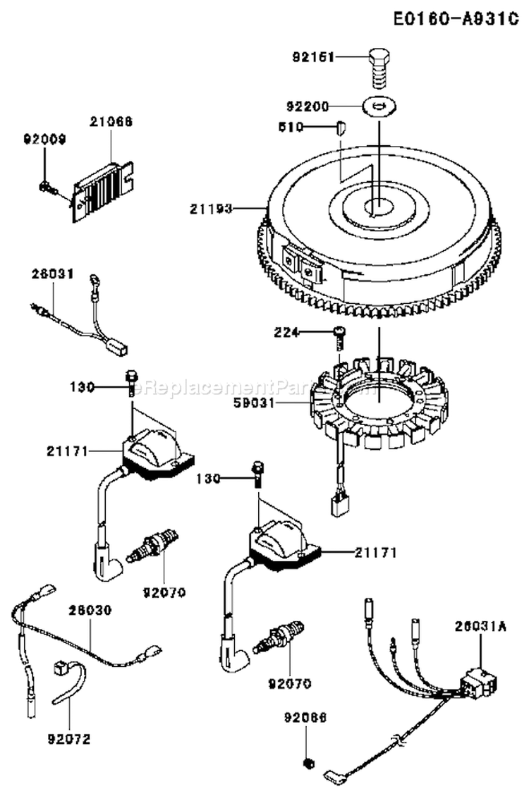 Page F Diagram and Parts List for FH641V BS29 Kawasaki Engine
