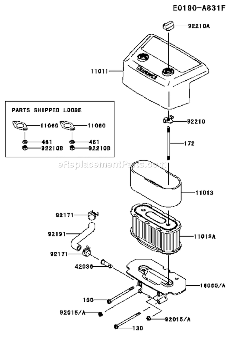 Page A Diagram and Parts List for FH641V BS31 Kawasaki Engine