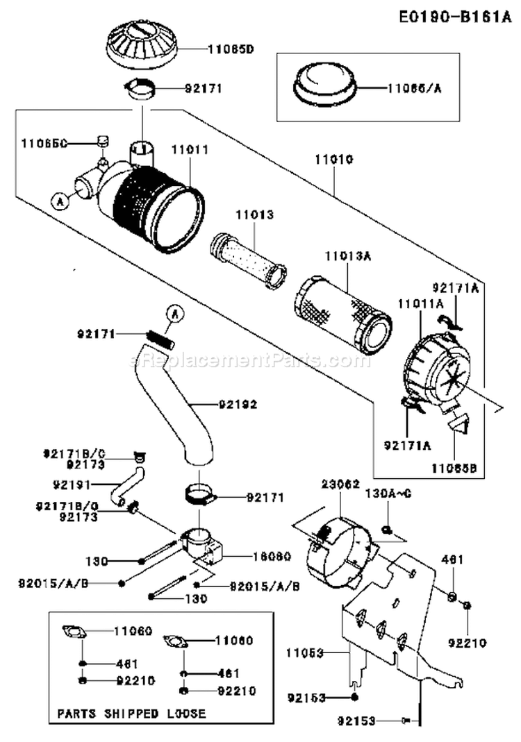 Page A Diagram and Parts List for FH641V BS33 Kawasaki Engine