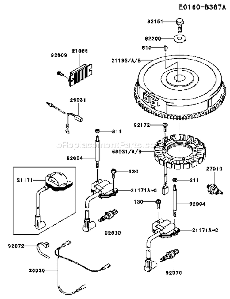 Page F Diagram and Parts List for FH641V BS33 Kawasaki Engine