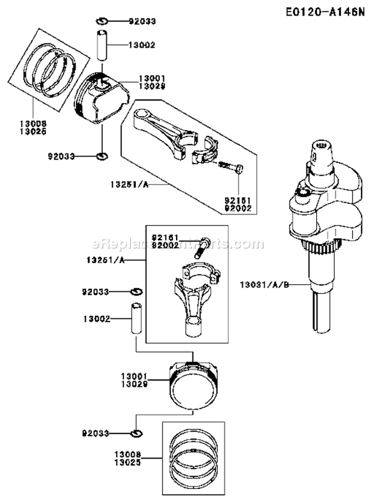 Page J Diagram and Parts List for FH641V AS50 Kawasaki Engine