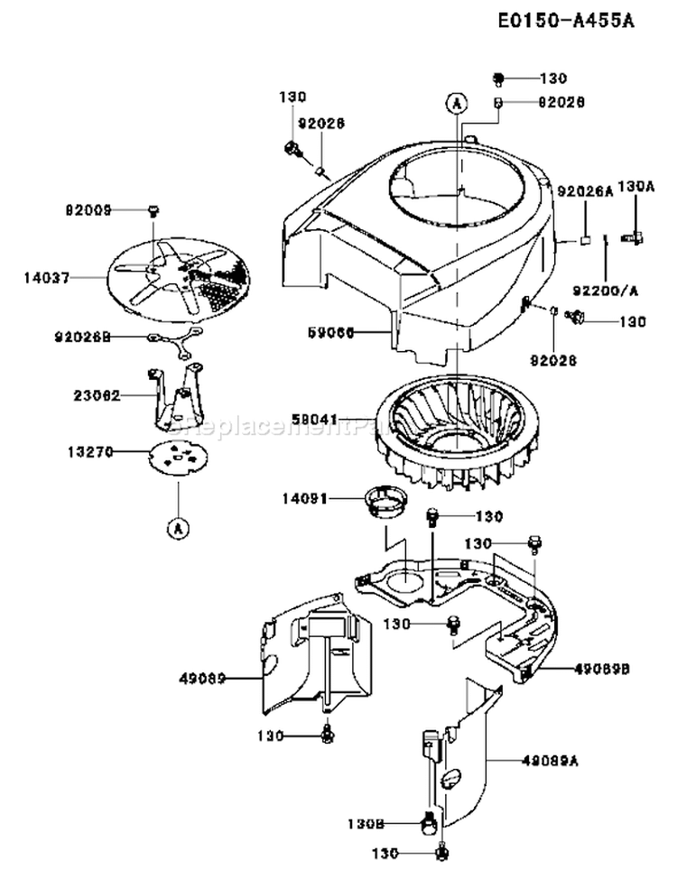 Page D Diagram and Parts List for FH641V AS50 Kawasaki Engine