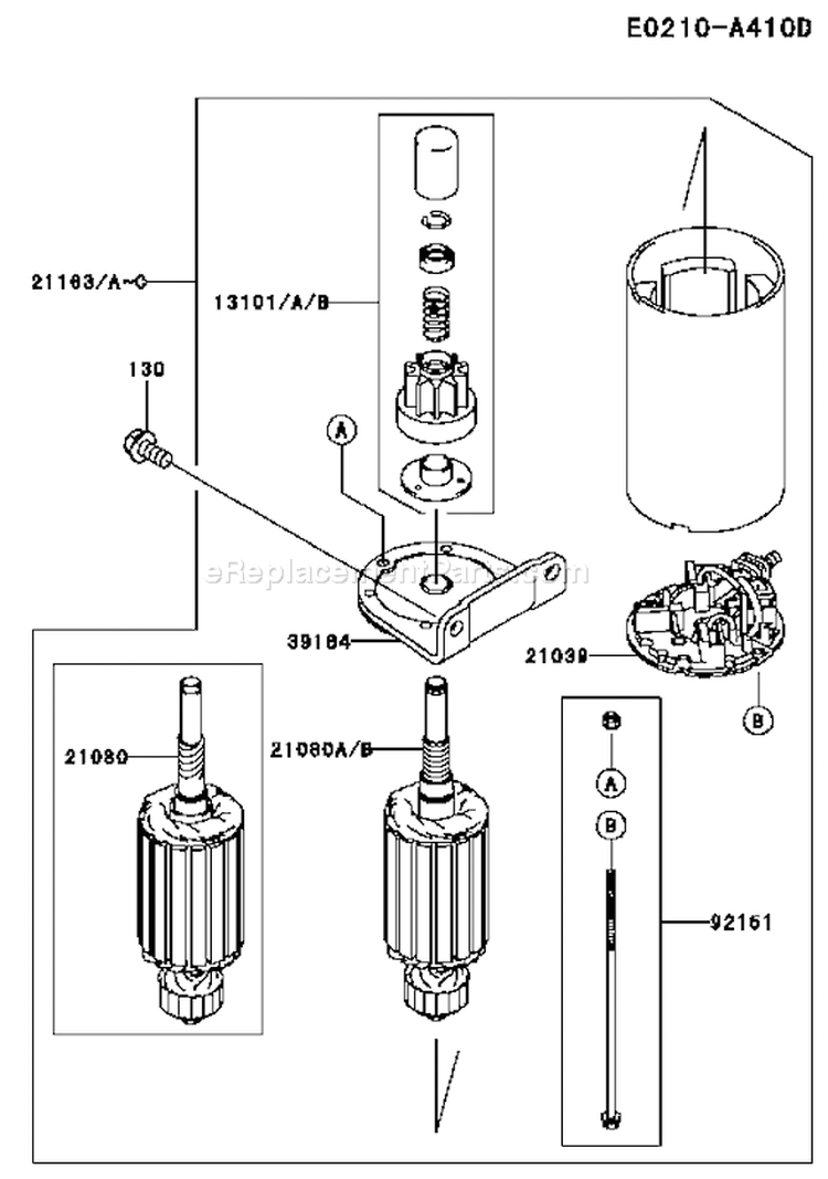 Page K Diagram and Parts List for FH541V BW00 Kawasaki Engine