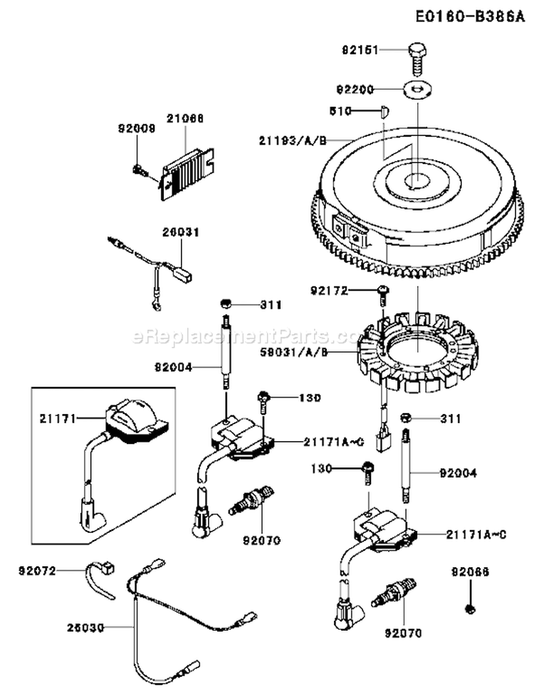 Page F Diagram and Parts List for FH641V BS52 Kawasaki Engine