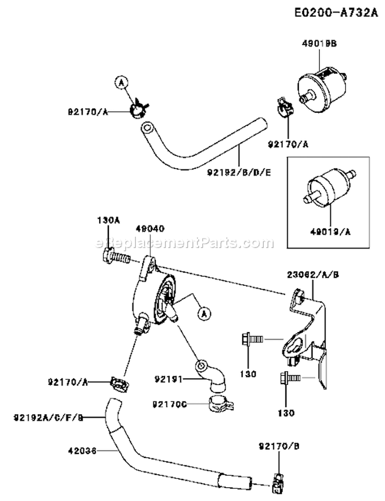 Page G Diagram and Parts List for FH641V BS52 Kawasaki Engine