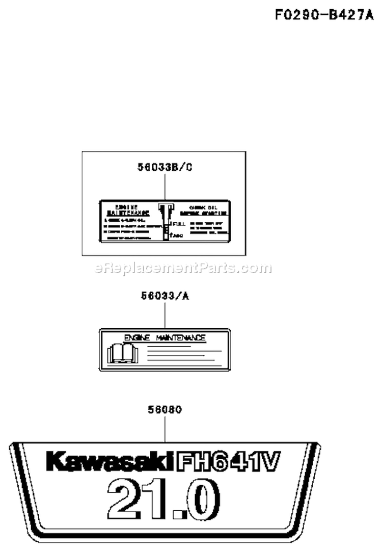 Page H Diagram and Parts List for FH641V BS53 Kawasaki Engine