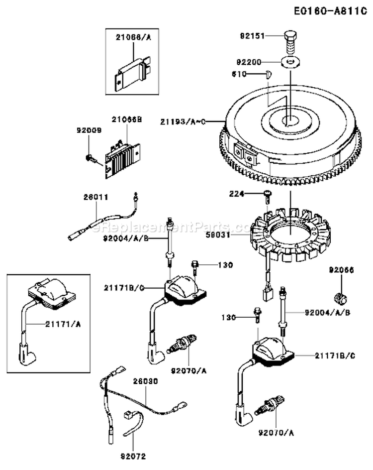 Page F Diagram and Parts List for FH601V DS08 Kawasaki Engine