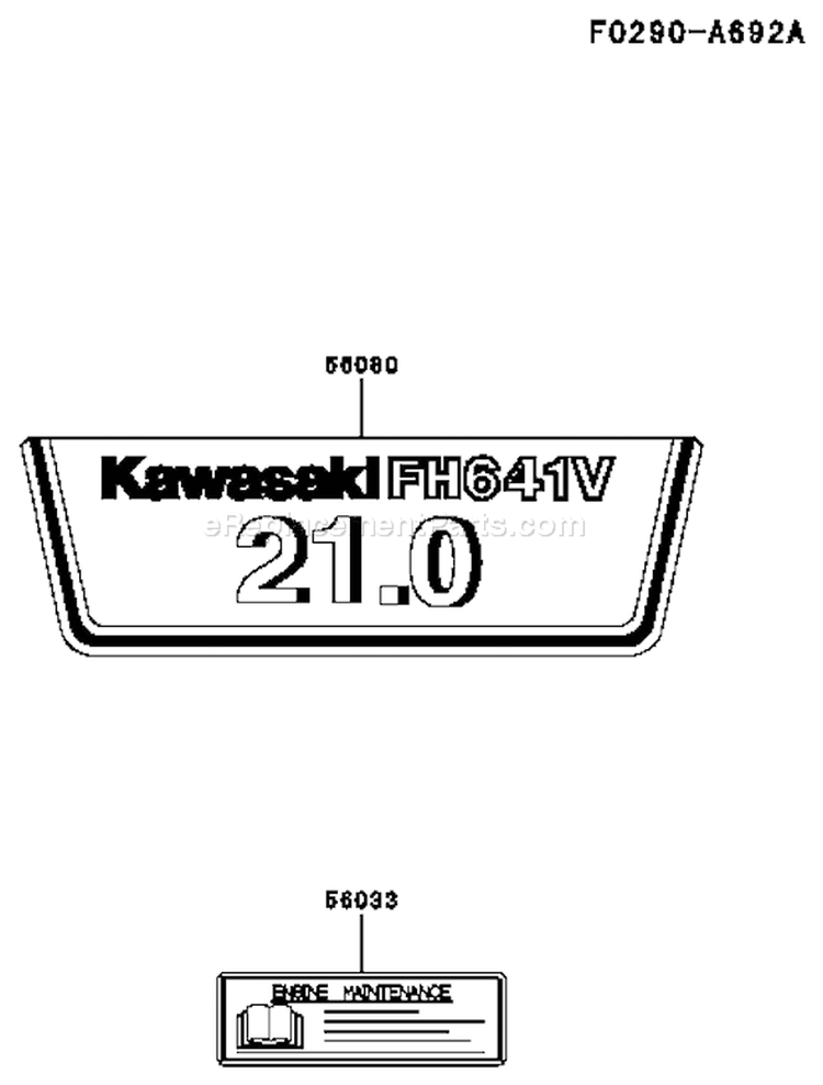 Page H Diagram and Parts List for FH641V CS09 Kawasaki Engine