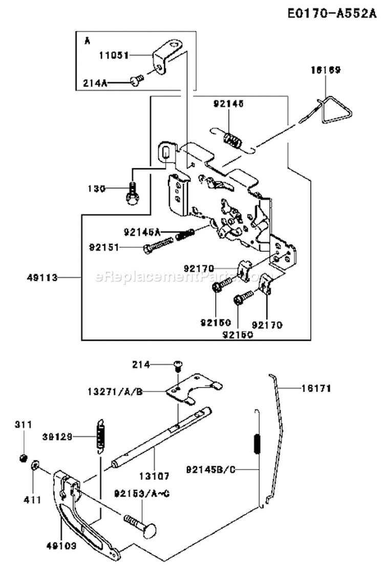 Page C Diagram and Parts List for FH641V BS25 Kawasaki Engine