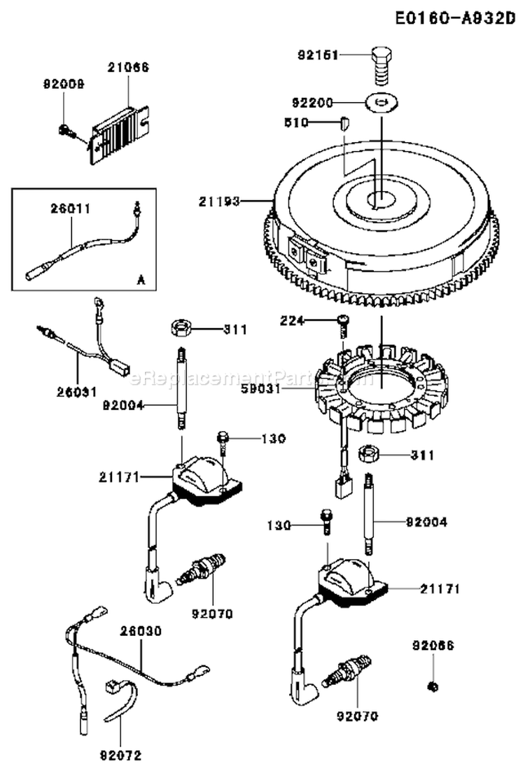 Page F Diagram and Parts List for FH641V BS25 Kawasaki Engine