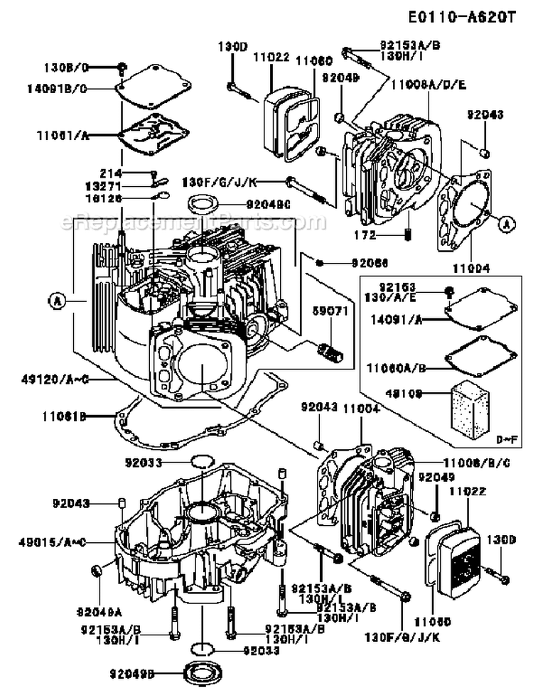 Page E Diagram and Parts List for FH641V DS05 Kawasaki Engine