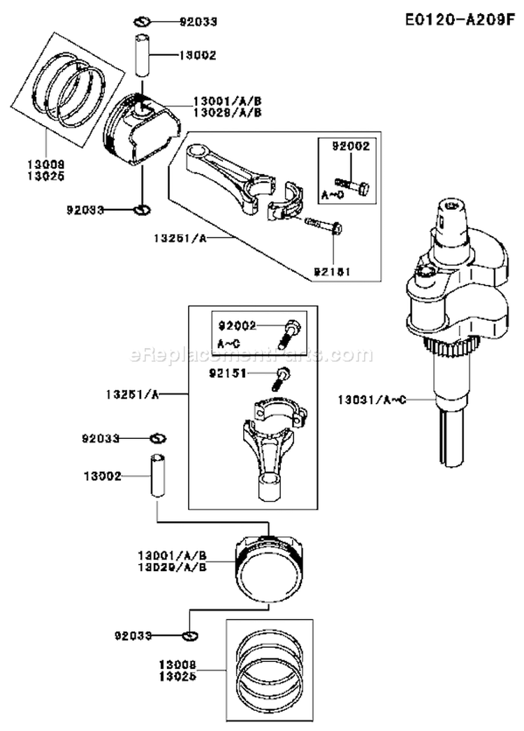 Page J Diagram and Parts List for FH641V CS06 Kawasaki Engine