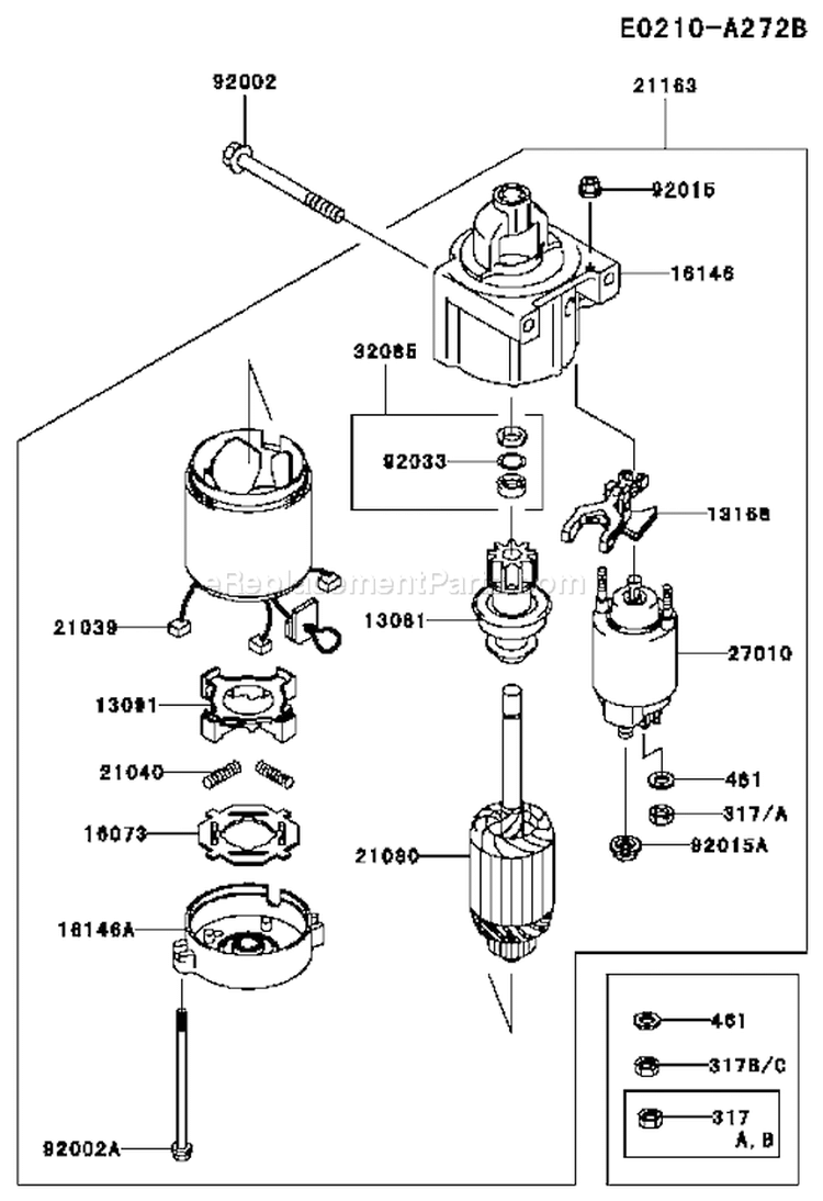 Page K Diagram and Parts List for FH641V CS06 Kawasaki Engine