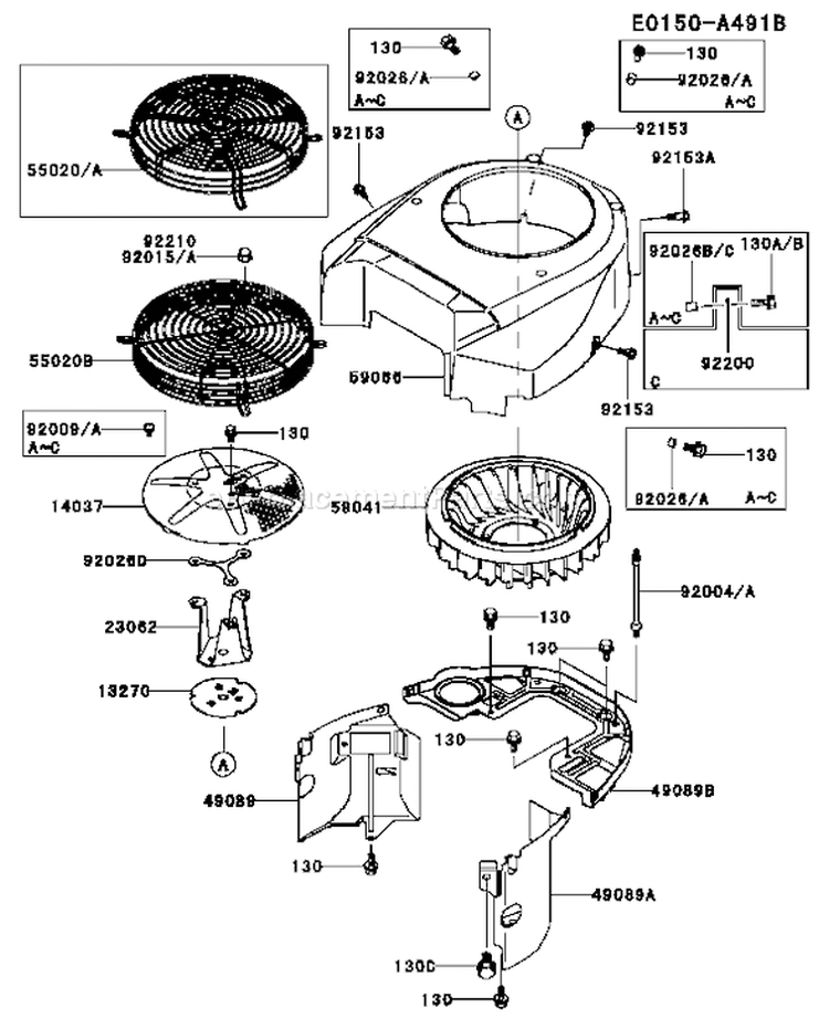 Page D Diagram and Parts List for FH641V CS06 Kawasaki Engine