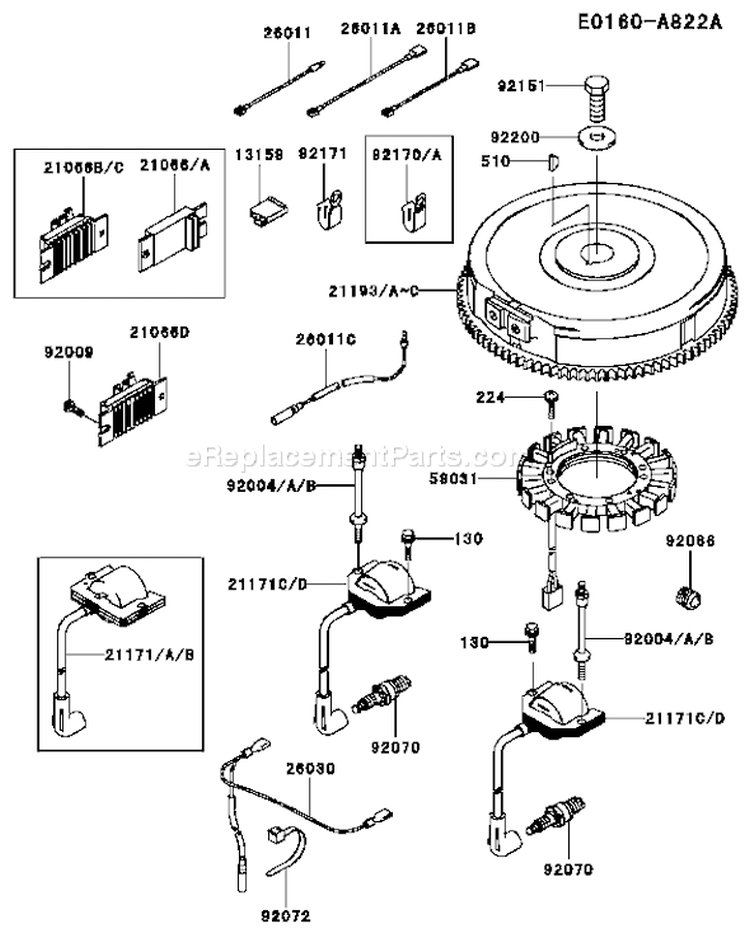 Page F Diagram and Parts List for FH641V CS06 Kawasaki Engine