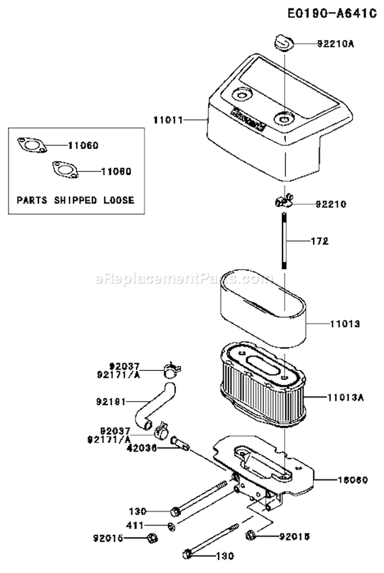 Page A Diagram and Parts List for FH641V DS15 Kawasaki Engine