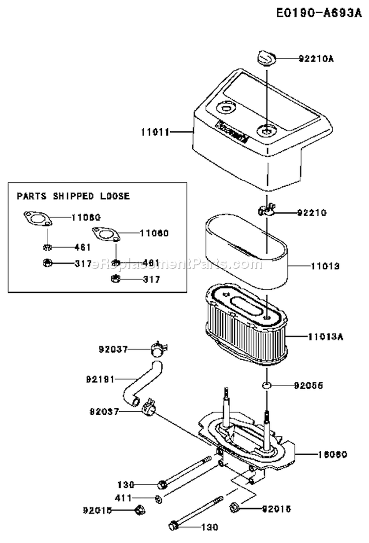 Page A Diagram and Parts List for FH601V GS06 Kawasaki Engine
