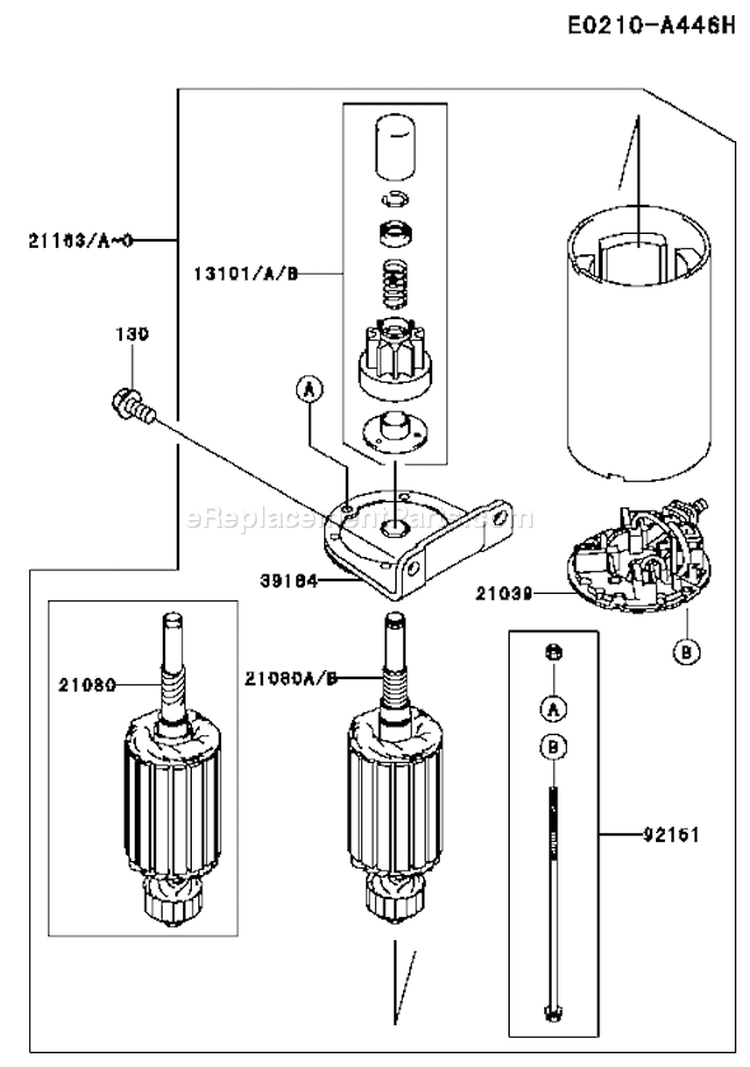 Page K Diagram and Parts List for FH641V DS19 Kawasaki Engine
