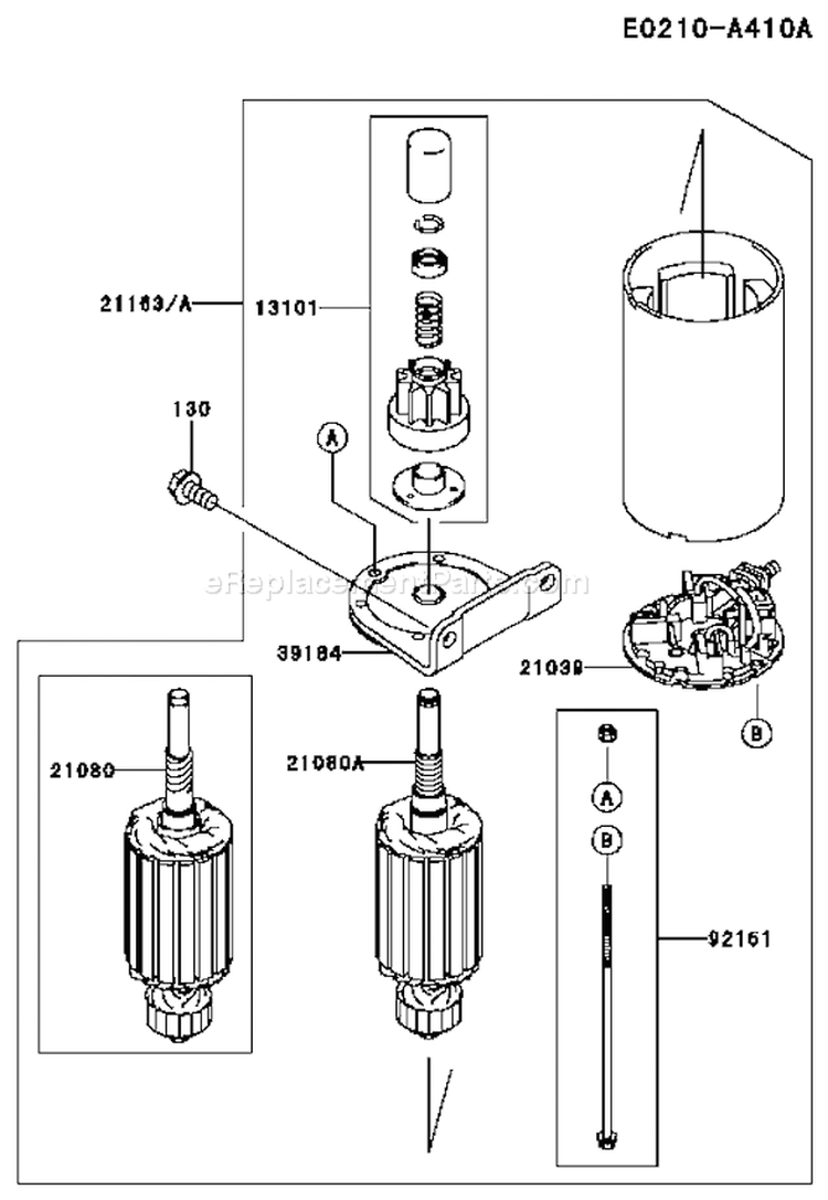 Page K Diagram and Parts List for FH541V AS42 Kawasaki Engine