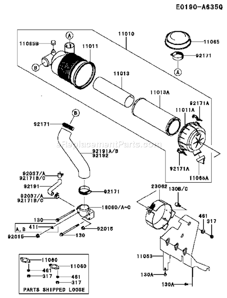 Page A Diagram and Parts List for FH641V BS25 Kawasaki Engine