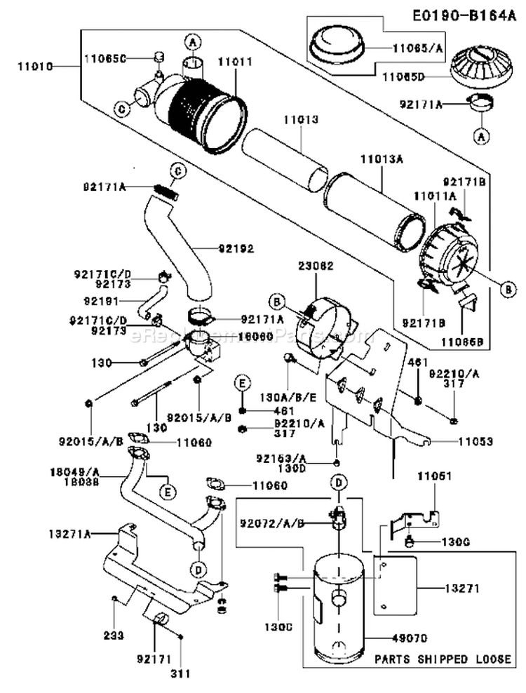Page A Diagram and Parts List for FH641V DS28 Kawasaki Engine