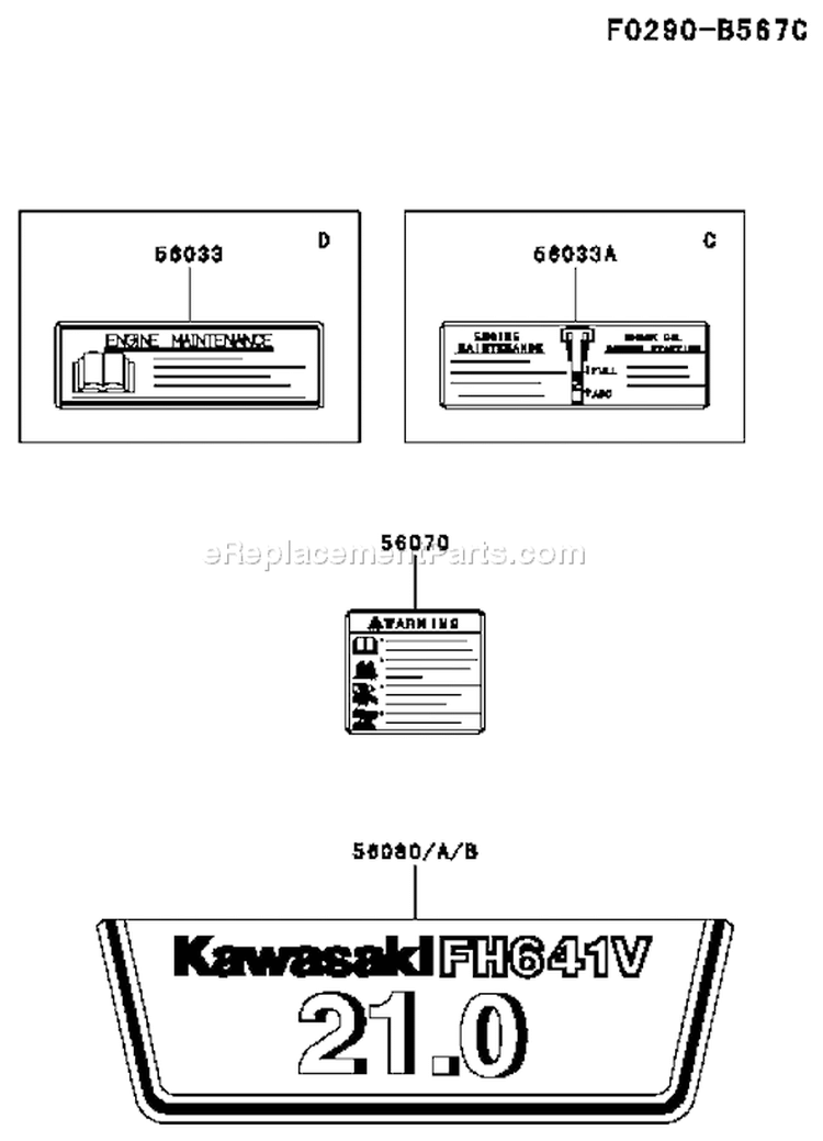 Page H Diagram and Parts List for FH641V DS28 Kawasaki Engine