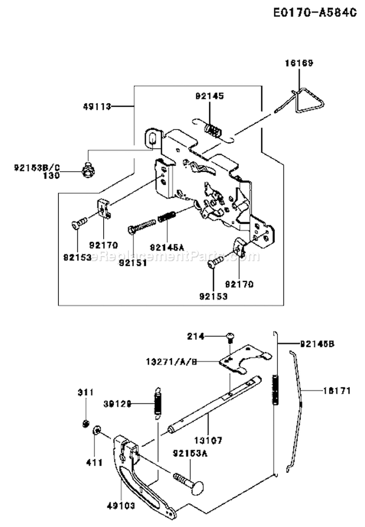 Page C Diagram and Parts List for FH641V CS29 Kawasaki Engine