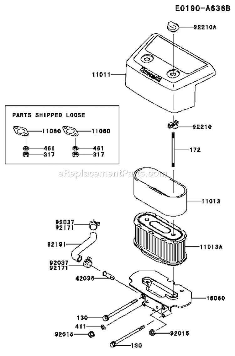 Page A Diagram and Parts List for FH601V DS12 Kawasaki Engine