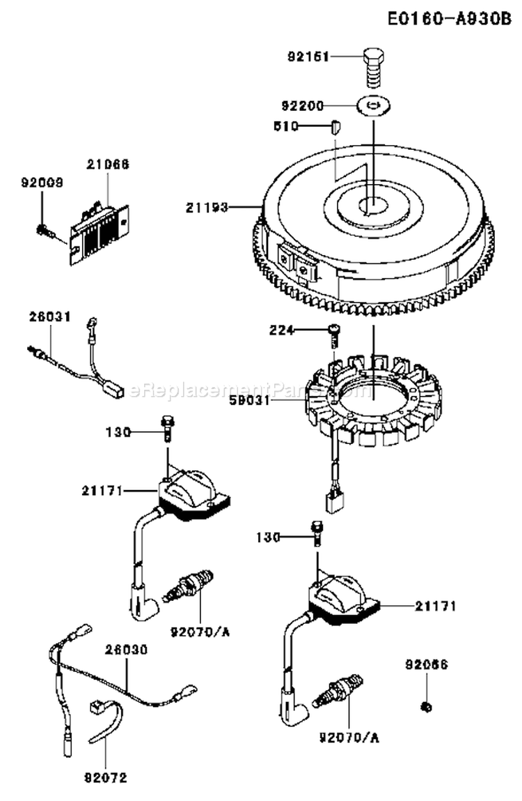 Page F Diagram and Parts List for FH641V CS50 Kawasaki Engine