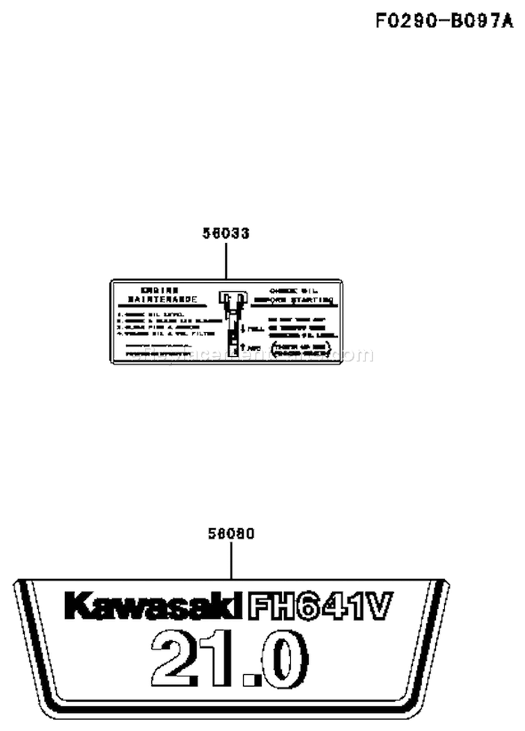 Page H Diagram and Parts List for FH641V CS50 Kawasaki Engine