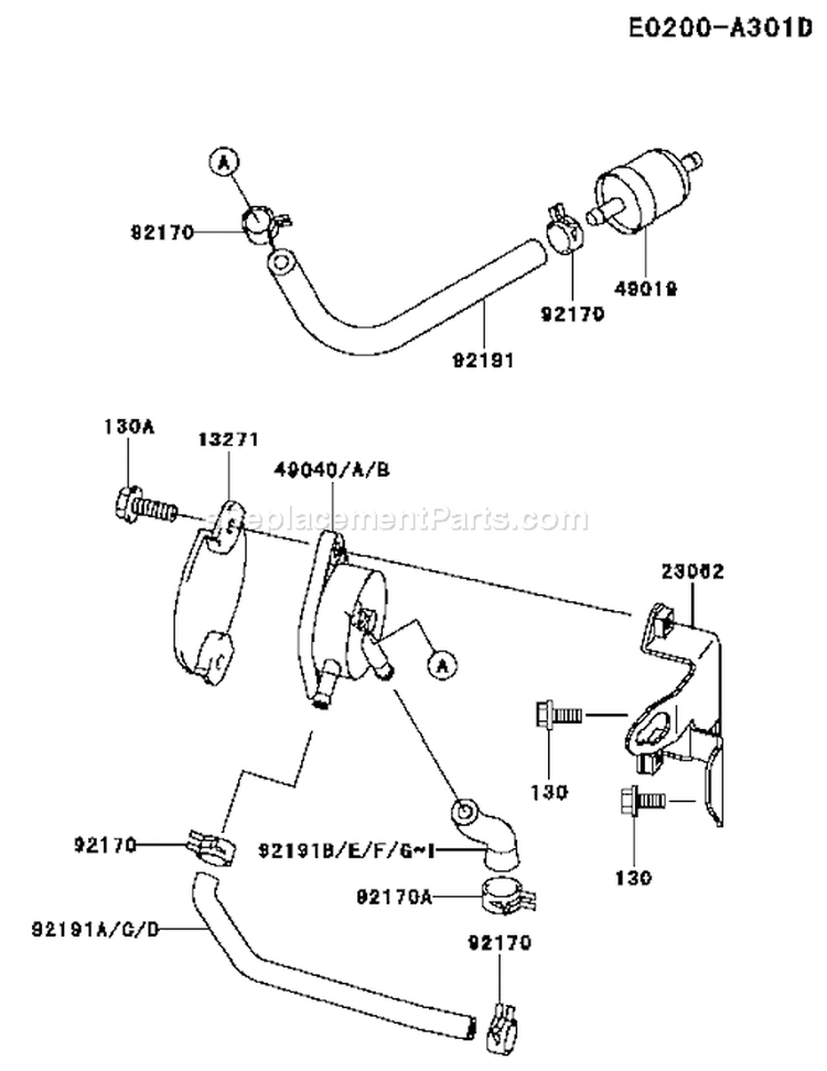 Page G Diagram and Parts List for FH641V AS08 Kawasaki Engine