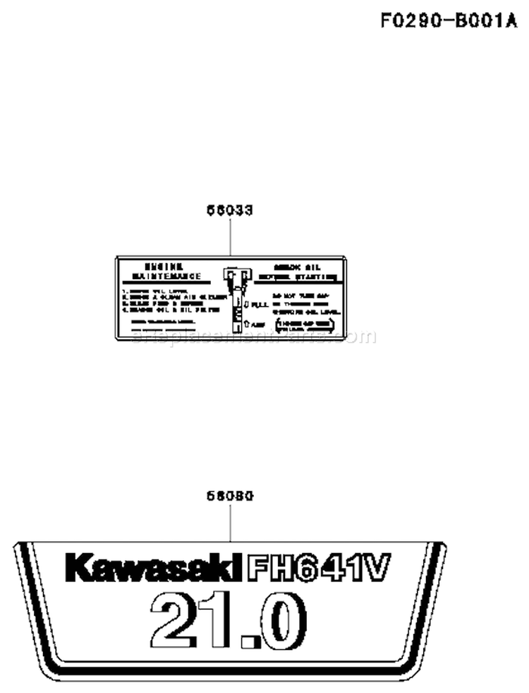 Page H Diagram and Parts List for FH641V ES09 Kawasaki Engine
