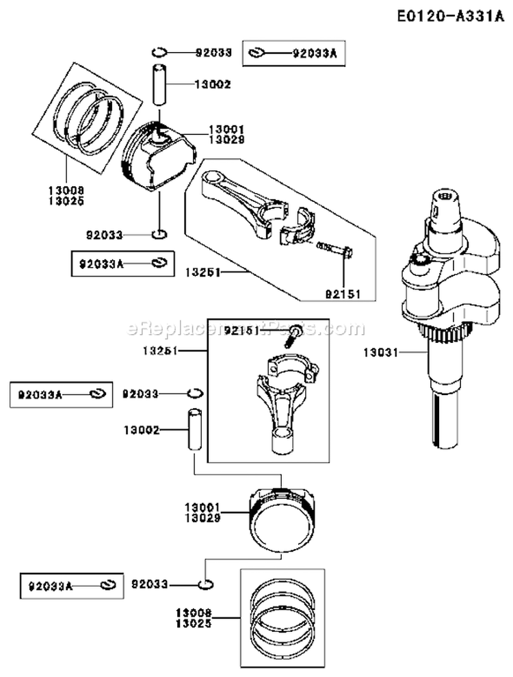 Page J Diagram and Parts List for FH601V DS23 Kawasaki Engine