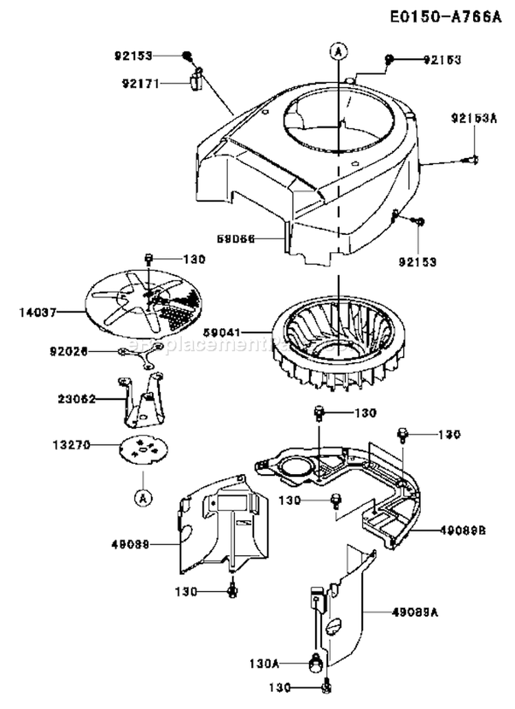 Page D Diagram and Parts List for FH641V ES15 Kawasaki Engine