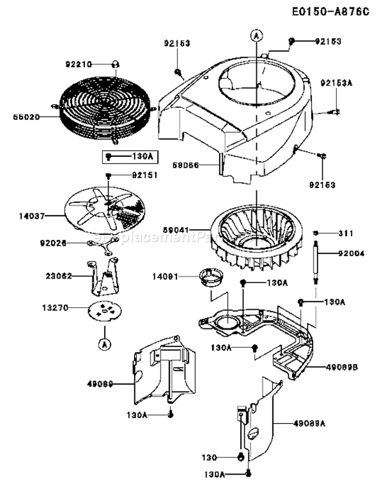 Page D Diagram and Parts List for FH641V DS17 Kawasaki Engine