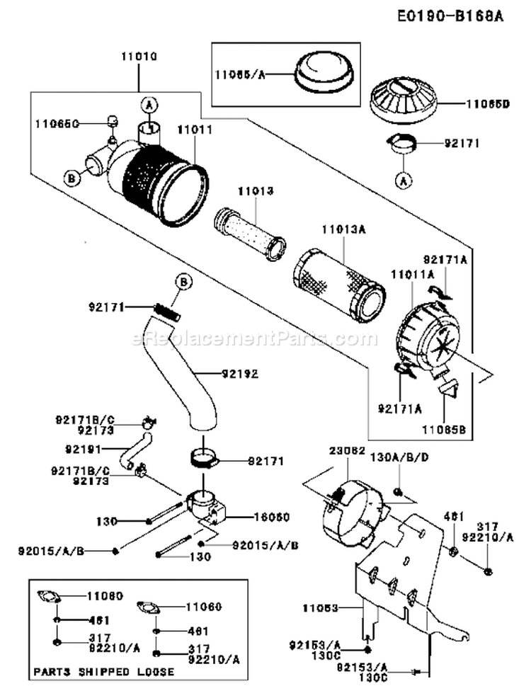 Page A Diagram and Parts List for FH641V ES19 Kawasaki Engine